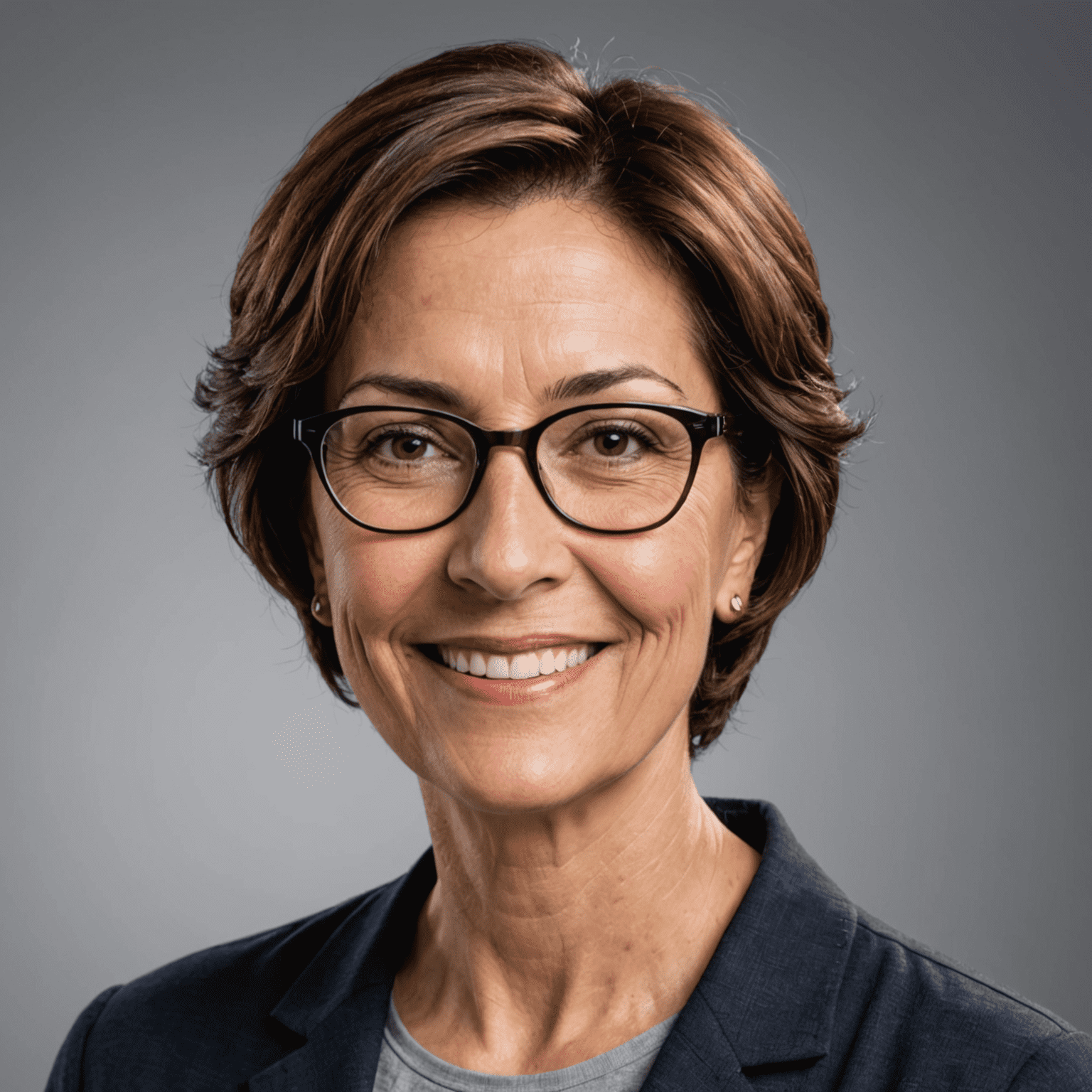 Foto de perfil de María González, una mujer de mediana edad con gafas y cabello corto, sonriendo a la cámara